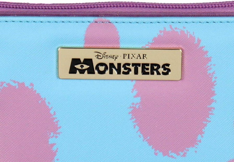 Bioworld Wallets | Disney Monsters Inc. Sulley 3D Horns Snap Closure Faux Leather Flap Women'S Metal Badge Wallet