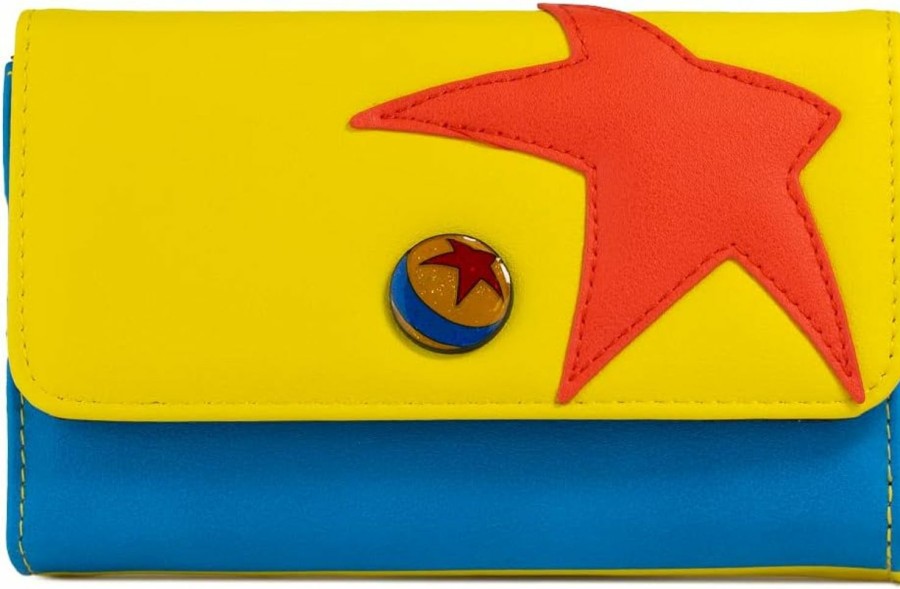 Buckle-Down Wallets | Buckle Down Disney Wallet, Foldover, Pixar Luxo Ball Bounding Yellow Red Blue, Vegan Leather, 6.5\" X 4.5\"