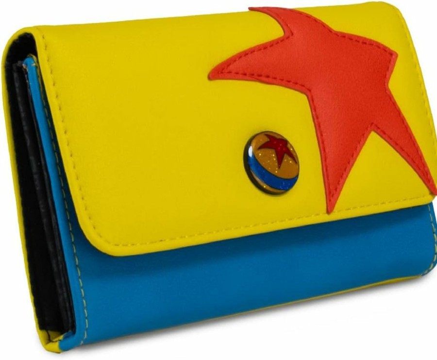 Buckle-Down Wallets | Buckle Down Disney Wallet, Foldover, Pixar Luxo Ball Bounding Yellow Red Blue, Vegan Leather, 6.5\" X 4.5\"