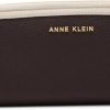 Anne Klein Wallets | Anne Klein Ak Large Curved Wallet, Espresso/Chalk