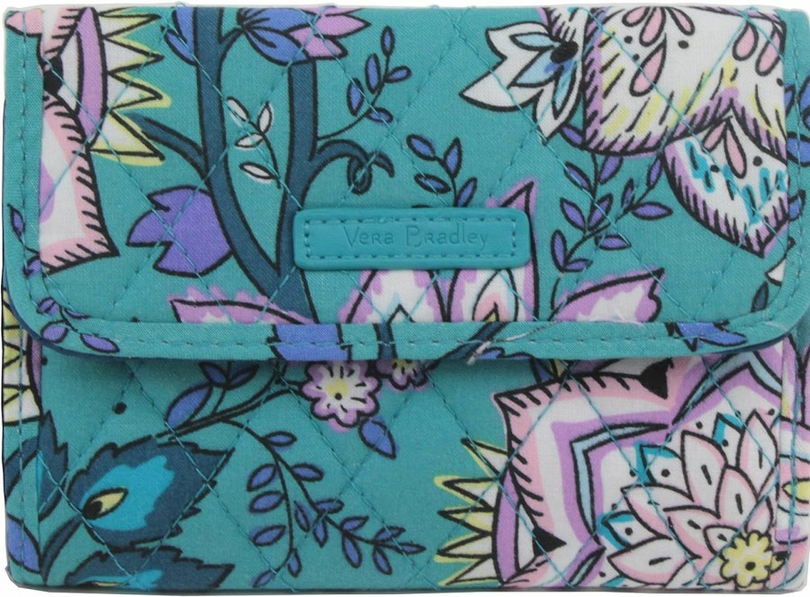 Vera Bradley Wallets | Vera Bradley Rfid Euro Wallet In Cotton, Peacock Garden