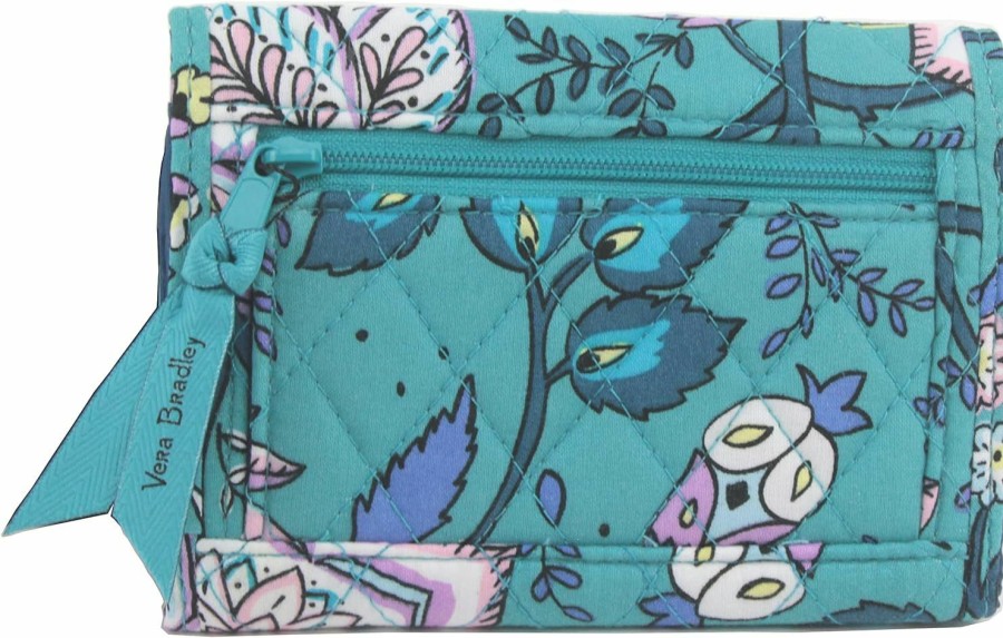 Vera Bradley Wallets | Vera Bradley Rfid Euro Wallet In Cotton, Peacock Garden