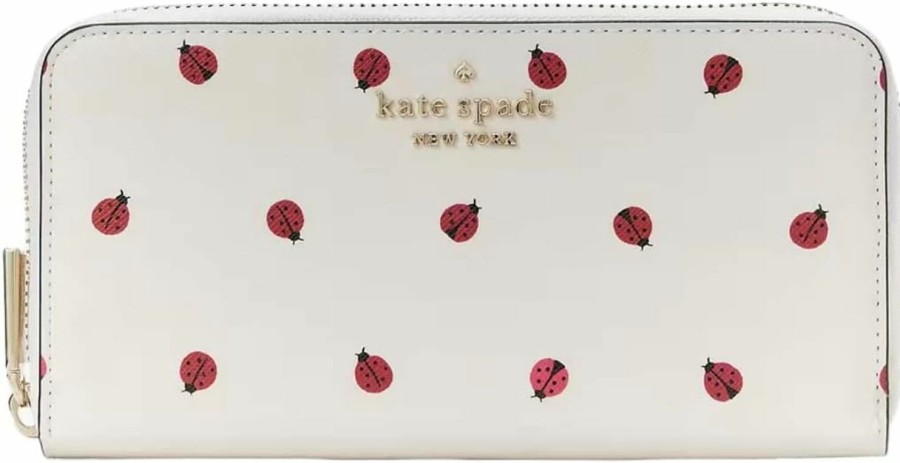 Kate Spade Wallets | Kate Spade Staci Ladybug Dottie Large Continental Wallet Cream Multi