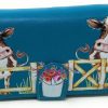 Shag Wear Wallets | Shag Wear Barnyard Cows Large Animal Wallet For Women Vegan Faux Leather 7\" Teal