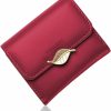 Roulens Wallets | Roulens Small Wallet For Women Rfid Blocking Pu Leather Leaf Pendant Card Holder Organizer Zipper Coin Purse