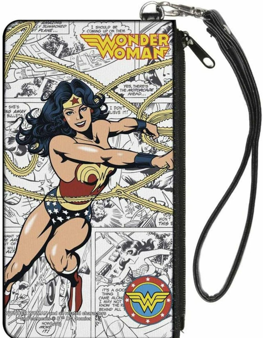 Buckle-Down Wallets | Buckle-Down Buckle-Down Zip Wallet Wonder Woman Large Accessory, Wonder Woman, 8" X 5"