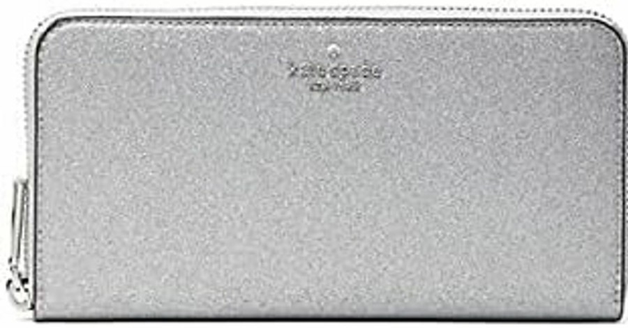 Kate Spade New York Wallets | Kate Spade New York Shimmy Glitter Boxed Large Continental Wallet (Silver)