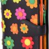 VISCONTI Wallets | Visconti Spanish Ds-82 Womens Floral Multi Colored Bifold Wallet Daisy Collec. - Black Multi, Medium