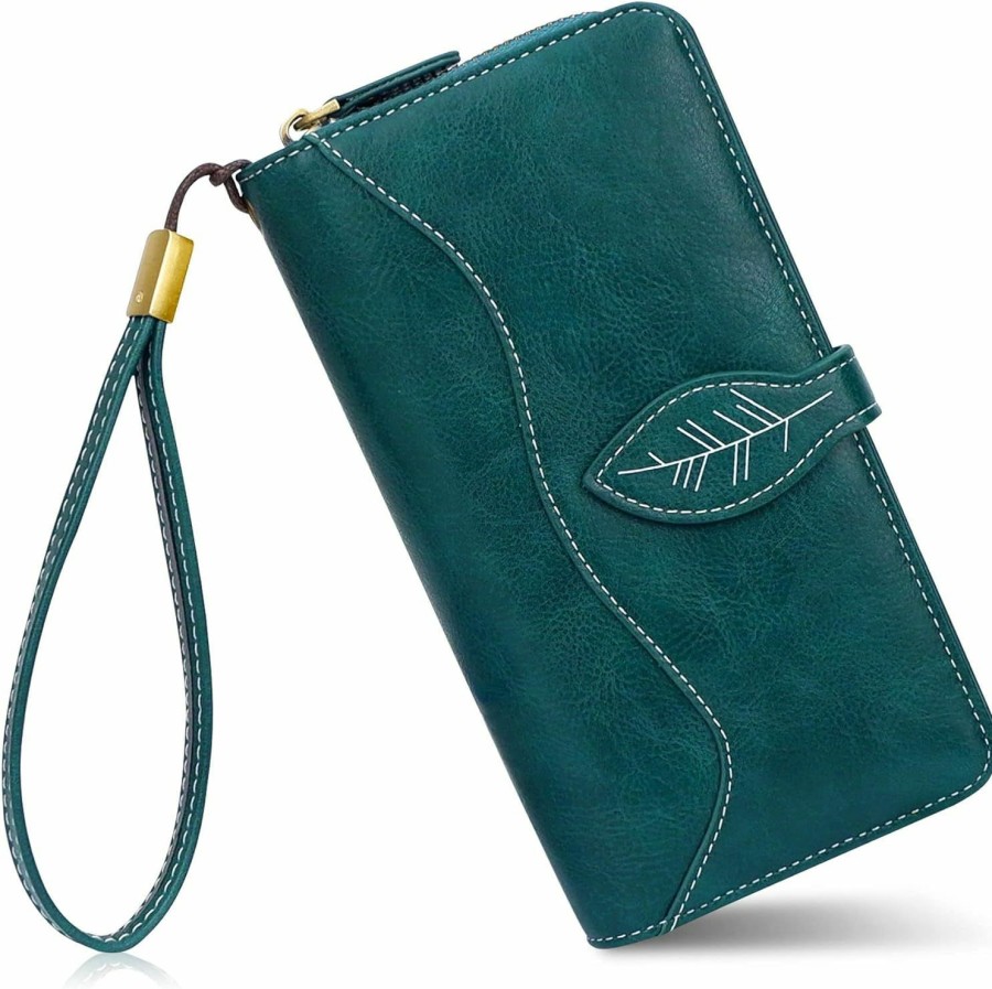 CONISY Wallets | Conisy Rfid Wallet Women Large Capacity, Long Leather Clutch Wallet Credit Card Holder For Women With Wristlet