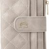 CLUCI Wallets | Cluci Soft Leather Rfid Small Wallets For Women Billfold Ladies Organizer Credit Card Holders With Coin Pocket Clutch Two-Toned Grey