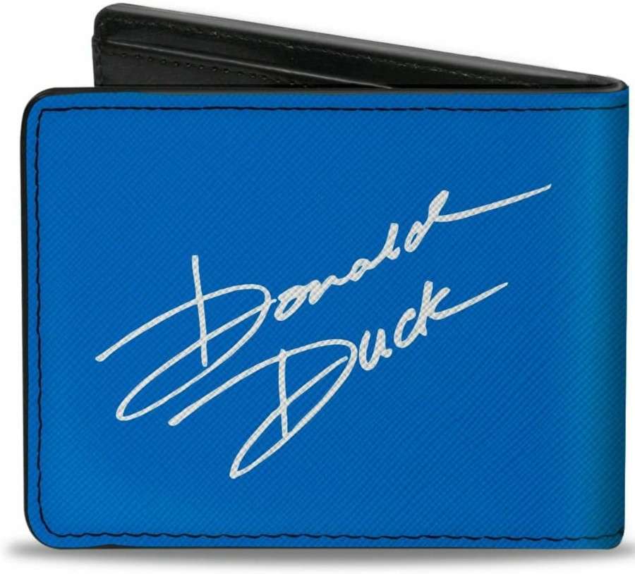 Buckle-Down Wallets | Disney Wallet, Bifold, Disney Donald Duck Face Close Up And Signature Blue, Vegan Leather