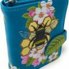 Shag Wear Wallets | Shag Wear Bumble Bee Tattoo Small Insect Wallet For Women And Teen Girls Vegan Faux Teal 4.5\"