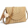 YIKOEE Wallets | Yikoee Straw Purse For Women Summer Beach Woven Bag With Pompom