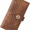 BOSTANTEN Wallets | Bostanten Slim Wallet Women Leather Rfid Blocking Credit Card Holder Bifold Thin Wallet With Zipper Pocket Beige Brown