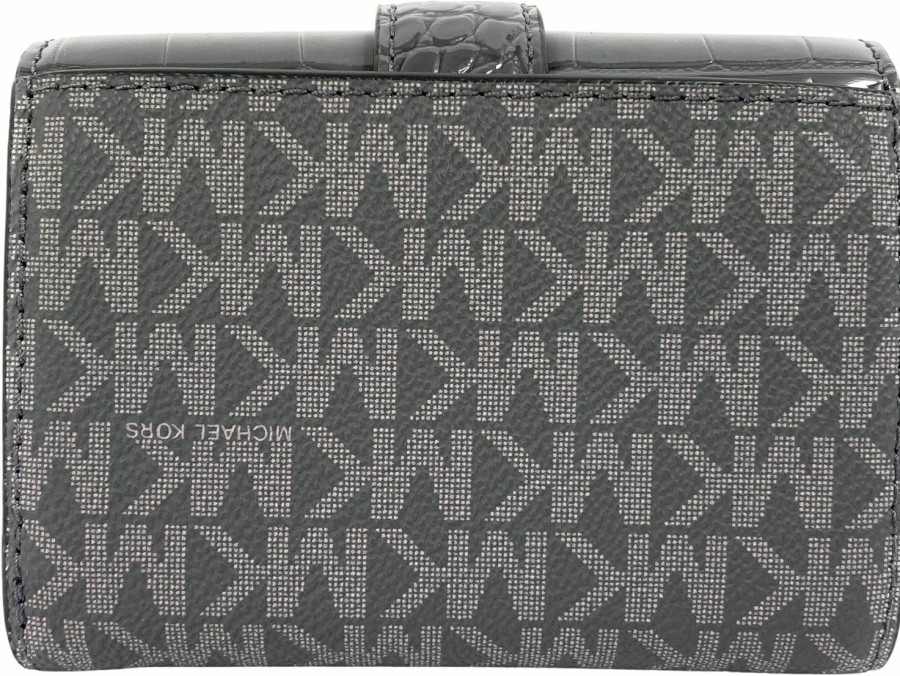 Michael Kors Wallets | Michael Kors Carmen Medium Flap Bifold Wallet In Heather Grey Multi