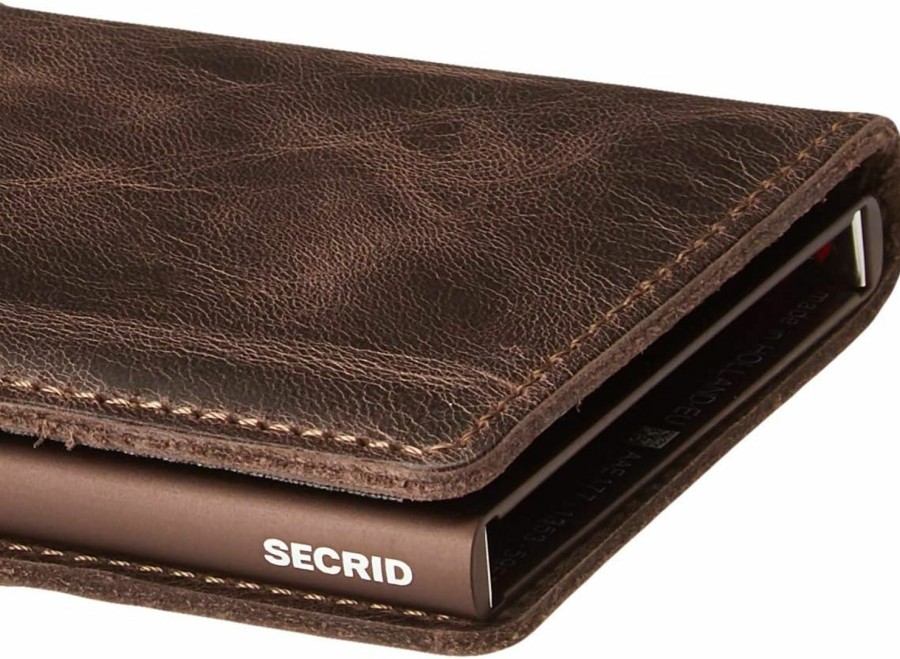 SECRID Wallets | Secrid - Slim Wallet Genuine Vintage Leather Rfid Safe Card Case For Max 12 Cards (Chocolate) (Chocolate)