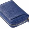 Travelambo Wallets | Travelambo Genuine Leather Coin Case Small Wallet Ykk Zipper(Navy Blue)