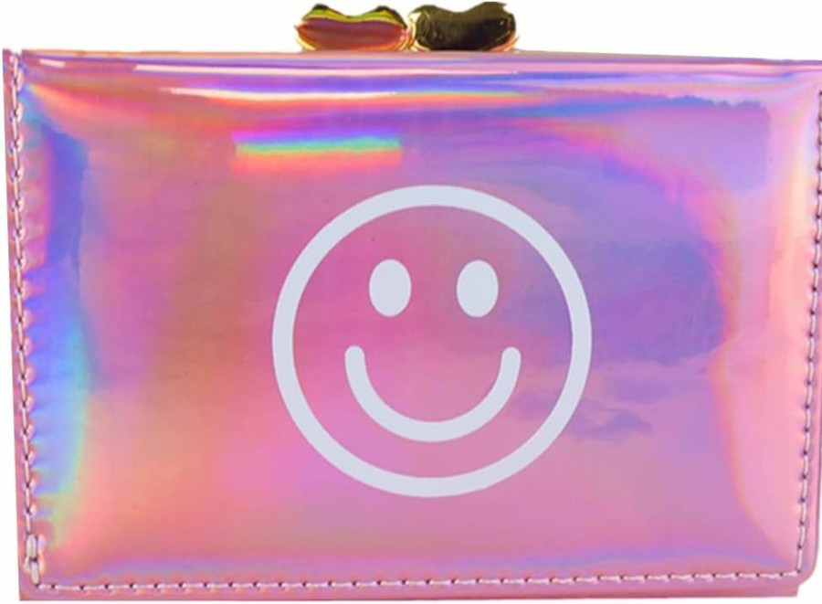 AACKS Wallets | Aacks Smile Coin Purse Happy Face Wallet Girls Small Wallet Happy Kids Wallet With Charm Mini Coin Pouches With Strap Preppy Wallet Aesthetic Wallet Y2K For Women