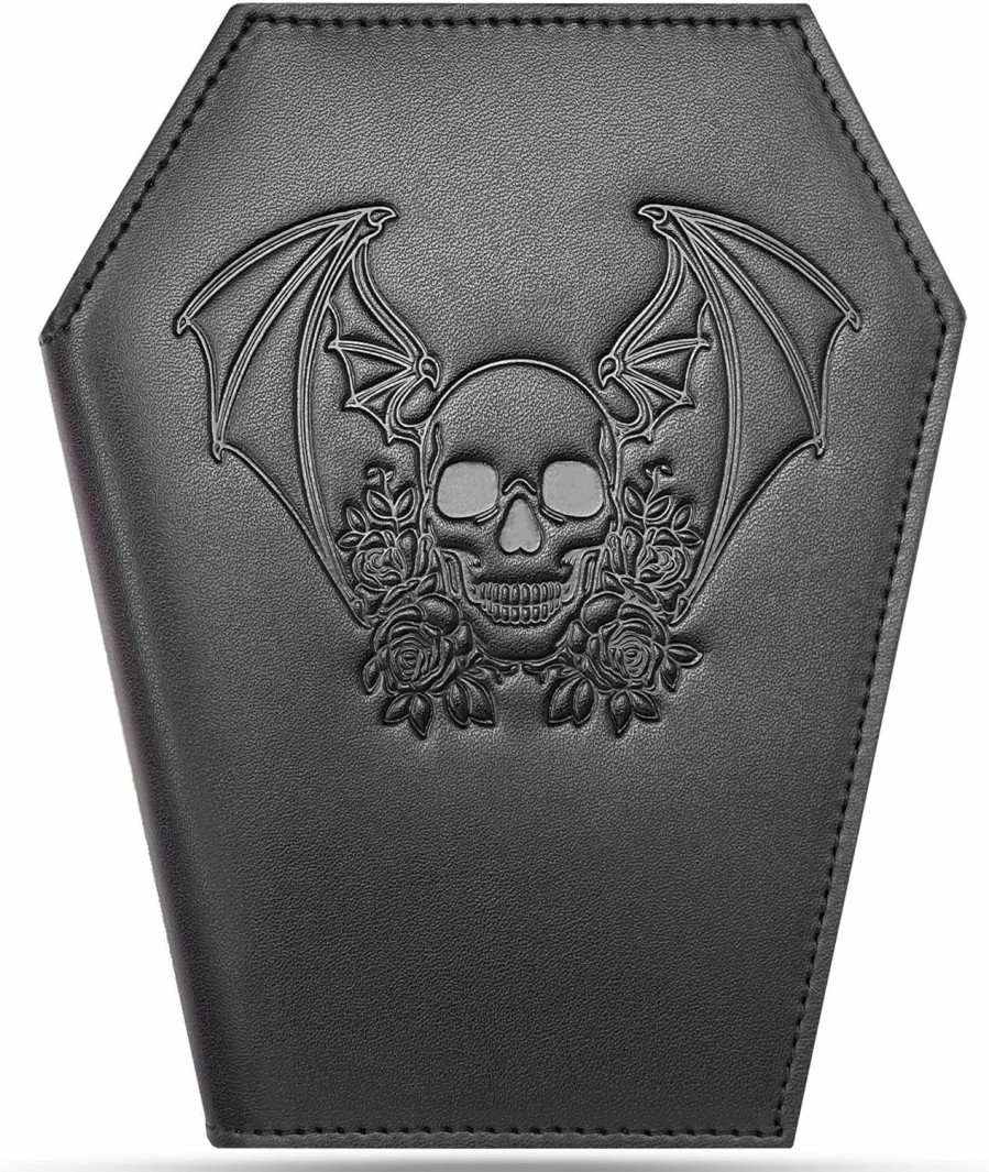 Lazy Skull Wallets | Lazy Skull Coffin Wallet Spooky Gothic Wallet Slim Skull Wallet For Women And Men Witchy Goth Accessory