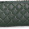 Couture Gems Wallets | Couture Gems Cognac Quilted Purse Double Zipper Wallet Quilted Womens Wallet Large Capacity Clutch Wallets For Women Cell Phone Holder Organizer