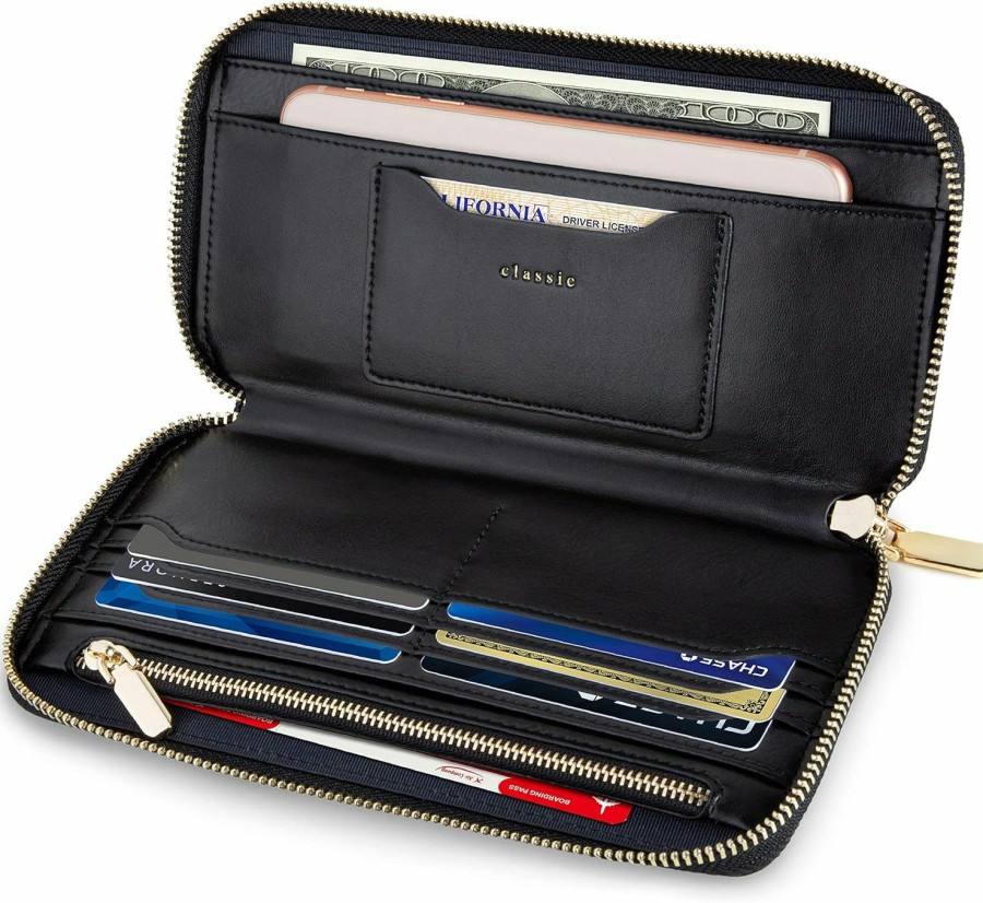 SERMAN BRANDS Wallets | Serman Brands Women'S Classic Clutch Wallets For Women Rfid Blocking. Purse Card Wallet W. Phone Holder