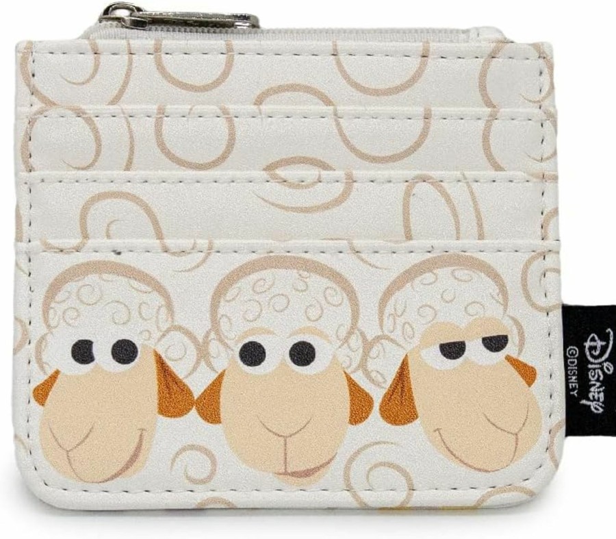 Buckle-Down Wallets | Buckle Down Disney Wallet, Id Zip Top, Pixar, Toy Story 4 Sheep Trio Billy Goat And Gruff Pose, White, Vegan Leather