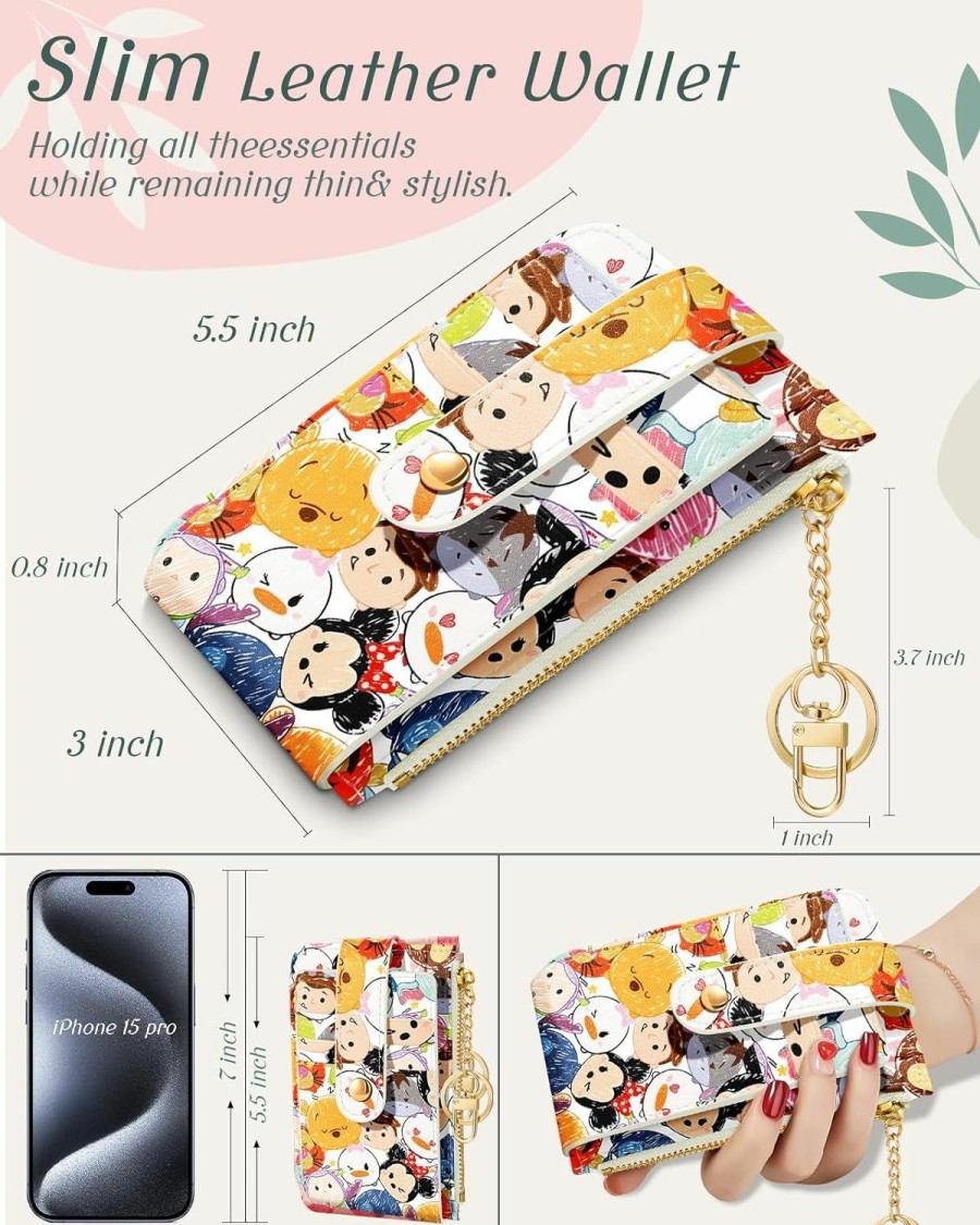 Mulafnxal Wallets | Mulafnxzl Slim Card Holder Wallet For Women Teen Kids Girls Girly Thin Small Leather Wallets For Ladies Female Cute Cartoon Tiny Rfid Blocking Multi Credit Cardholder Bifold Purse Zipper Coin Pocket