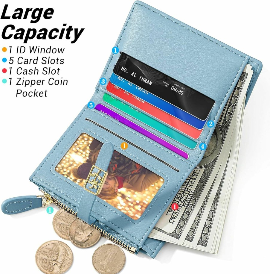 YINHEXI Wallets | Yinhexi Women'S Wallet, Faux Leather, Off White, Water Resistant, 5 Card Slots, 1 Cash Slot, 1 Id Window, 1 Zipper Coin Pocket, Portable, Fashionable, 4.53.71.2 Inch