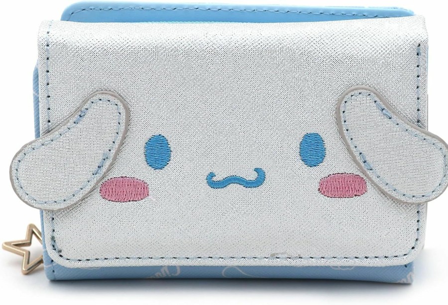 FLYBOT Wallets | Cinnamoroll Trifold Slim Wallet Hello-Kitty Friend Cartoon Snap Zipper Closure Card Holder Vegan Leather For Girls Women