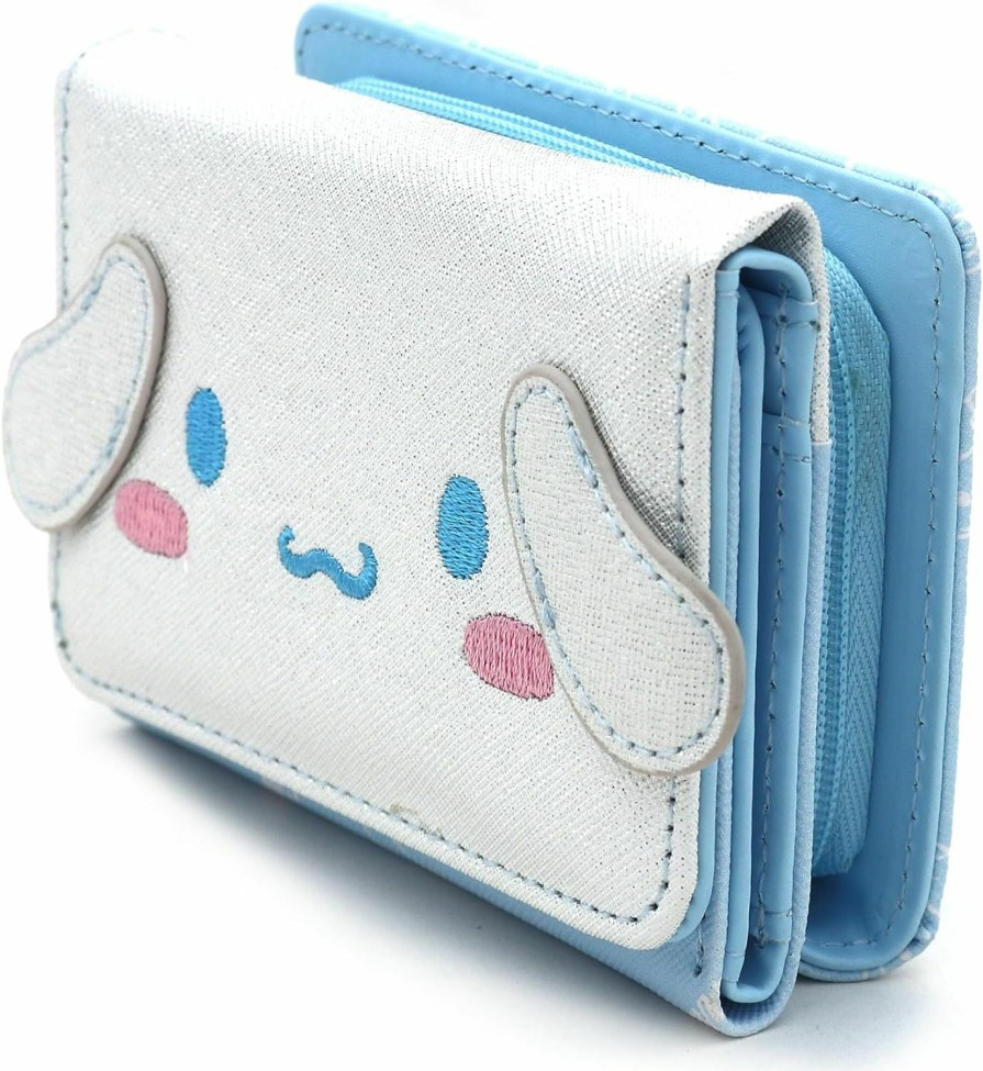 FLYBOT Wallets | Cinnamoroll Trifold Slim Wallet Hello-Kitty Friend Cartoon Snap Zipper Closure Card Holder Vegan Leather For Girls Women