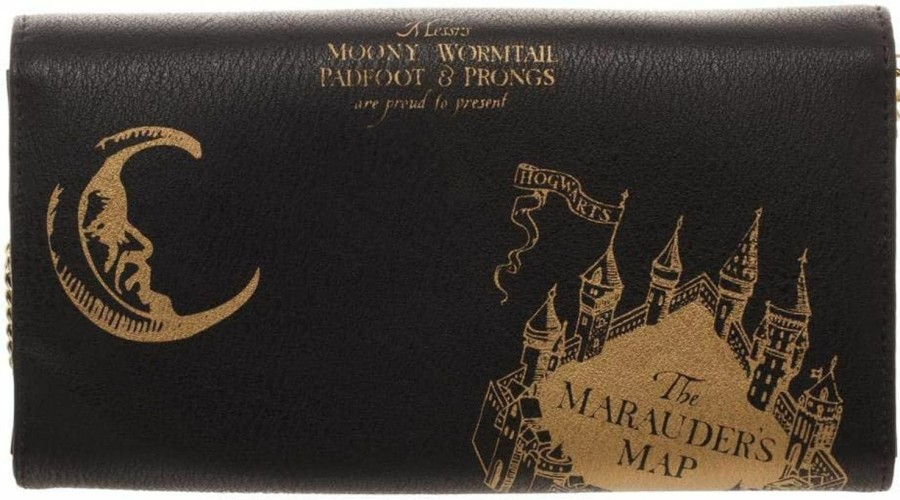 Bioworld Wallets | Harry Potter Mischief Managed Foldover With Chain Strap Wallet