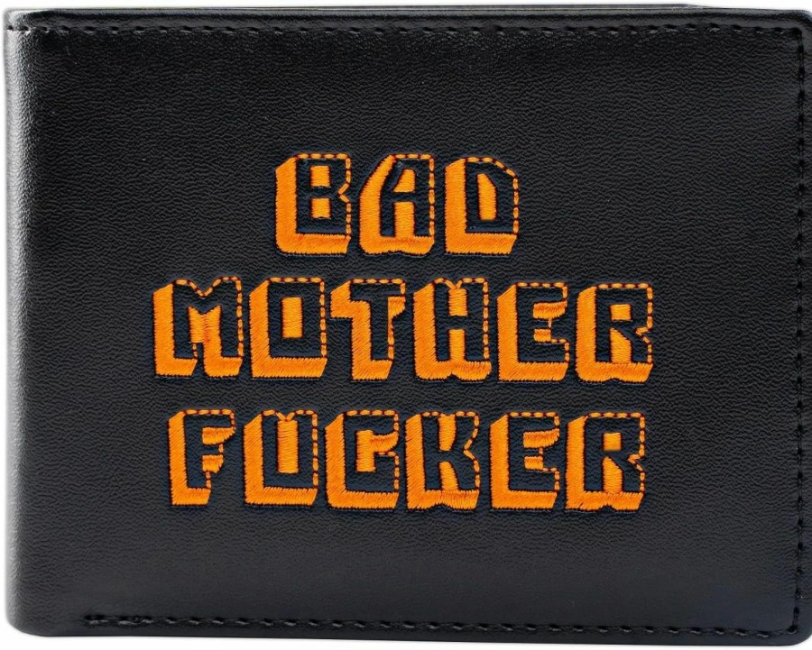 Miramax, LLC Wallets | Miramax Officially Licensed Black/Orange Embroidered Bad Mother Leather Wallet