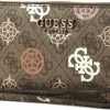 GUESS Wallets | Guess Eliette Large Zip Around Wallet, Latte Logo Multi