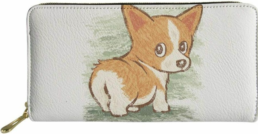 Mumeson Wallets | Mumeson Women Rfid Pu Leather Zip Around Wallet Corgi Print Clutch Travel Purse