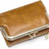 Mudono Wallets | Mudono Women'S Small Wallet For Women Retro Leather Credit Card Case Biford Change Wallet With Card Slots And Zipper Pocket