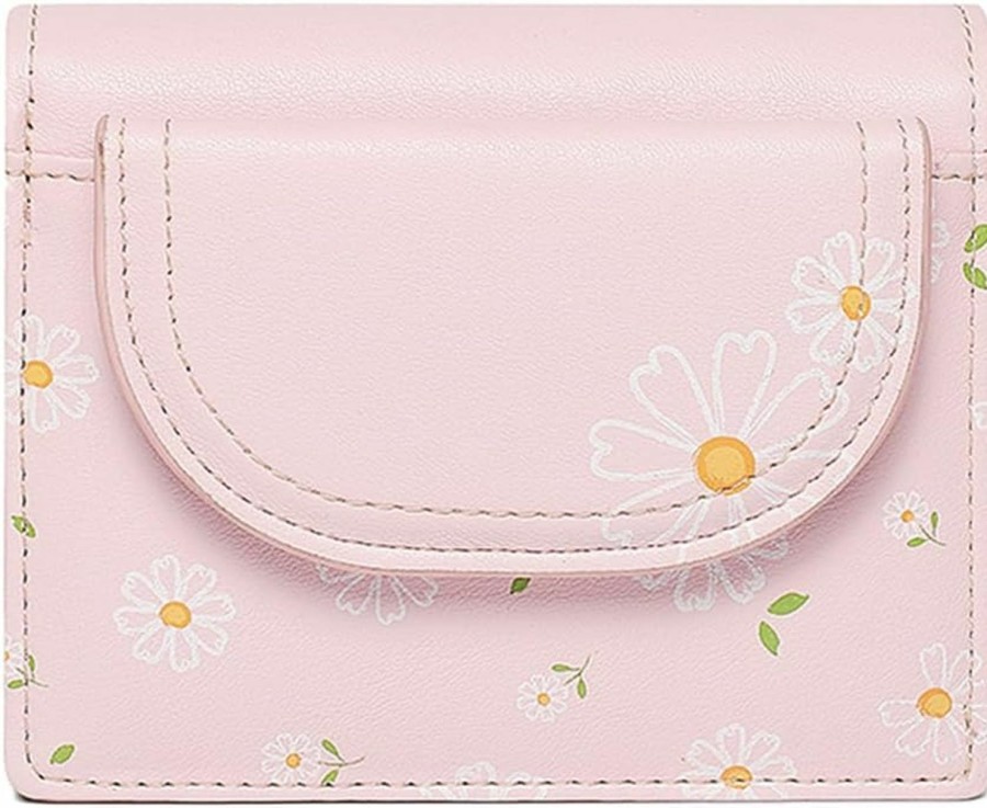 Sunwel Fashion Wallets | Sunwel Fashion Cute Daisy Flowers Print Wallets With Exterior Coin Purse Bifold Small Wallet With Credit Card Holder Id Window (Beige)