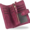 CONISY Wallets | Conisy Small Wristlet Wallets For Women, Leather Bifold Rfid Wallet With Id Window Zipper Coin Purse