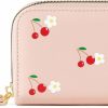 NVKIC Wallets | Nvkic Cute Credit Card Holders For Women Fruit Pattern Zip-Around Faux Leather Slim Wallet For Girls Cash Coin Purse Pink Color