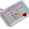 FIDA&MOON Wallets | Fida&Moon Glitter Girl Small Wallet Rfid Blocking Coin Purse Clip Card Holder (Glitter Silve)