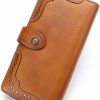 IVTG Wallets | Women Wallet Genuine Leather Long Purse Zip Around Vintage Cowhide Handmade Clutch Card Holder Organizer (Coffee)