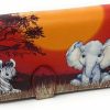 Shag Wear Wallets | Shag Wear Baby Animals Of Africa Large Wallet For Women And Teen Girls Vegan Faux Leather 7\" Red