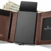 Revelot Wallets | Revelot Trifold Genuine Leather Wallet/Smart Card Holder / W5 (Black Saffiano)