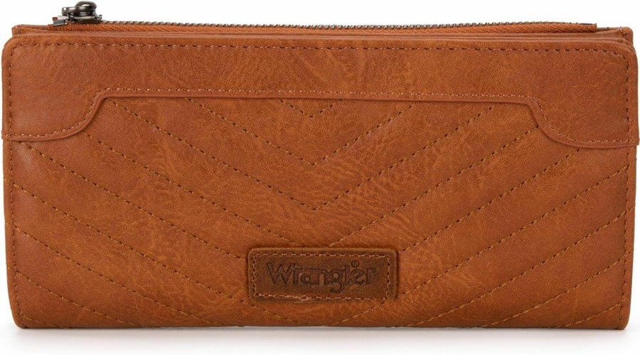 Montana West Wallets | Wrangler Cow Print Wallets Womens Bifold Credit Card Wallet Women'S Wallets, Card Cases & Money Organizers Brown Wallet For Women Ladies Female Cash Wallet With Smooth Zipper