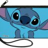 Buckle-Down Wallets | Disney Wallet, Zip Pouch, Lilo And Stitch Stitch Sweet Smiling Pose Close Up Blues, Canvas