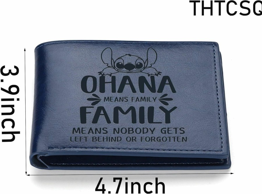 THTCSQ Wallets | Thtcsq Stitch Leather Wallet Stitch Lover Gift Ohana Means Family Leather Wallet Birthday Gifts For Family Friends Daughter Sister Son Birthday Christmas Gift (Stitch)