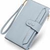 yiijay Wallets | Yiijay Slim Wallet For Women, Ladies Small Thin Leather Wallet With Large Capacity, Women'S Credit Card Holder Rfid Blocking Clutch Wallet Purse With Clear Id Window