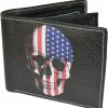 LB LEATHERBOSS Wallets | Lb Leatherboss Mens Bifold Exotic Wallet Skull Theme With Printed Gift Box (American Skull)