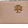 Tory Burch Wallets | Tory Burch 141004 Britten Shell Pink With Gold Hardware Leather Women'S Zip Continental Wallet