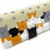 Shag Wear Wallets | Shag Wear Kitty Cat Crowd Large Animal Wallet For Women And Teen Girls Vegan Faux Leather 7\" Beige