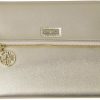 Lilly Pulitzer Wallets | Lilly Pulitzer Women'S Vegan Leather Gold Clutch Purse, Travel Wallet With Pocket Notepad, Metallic Gold